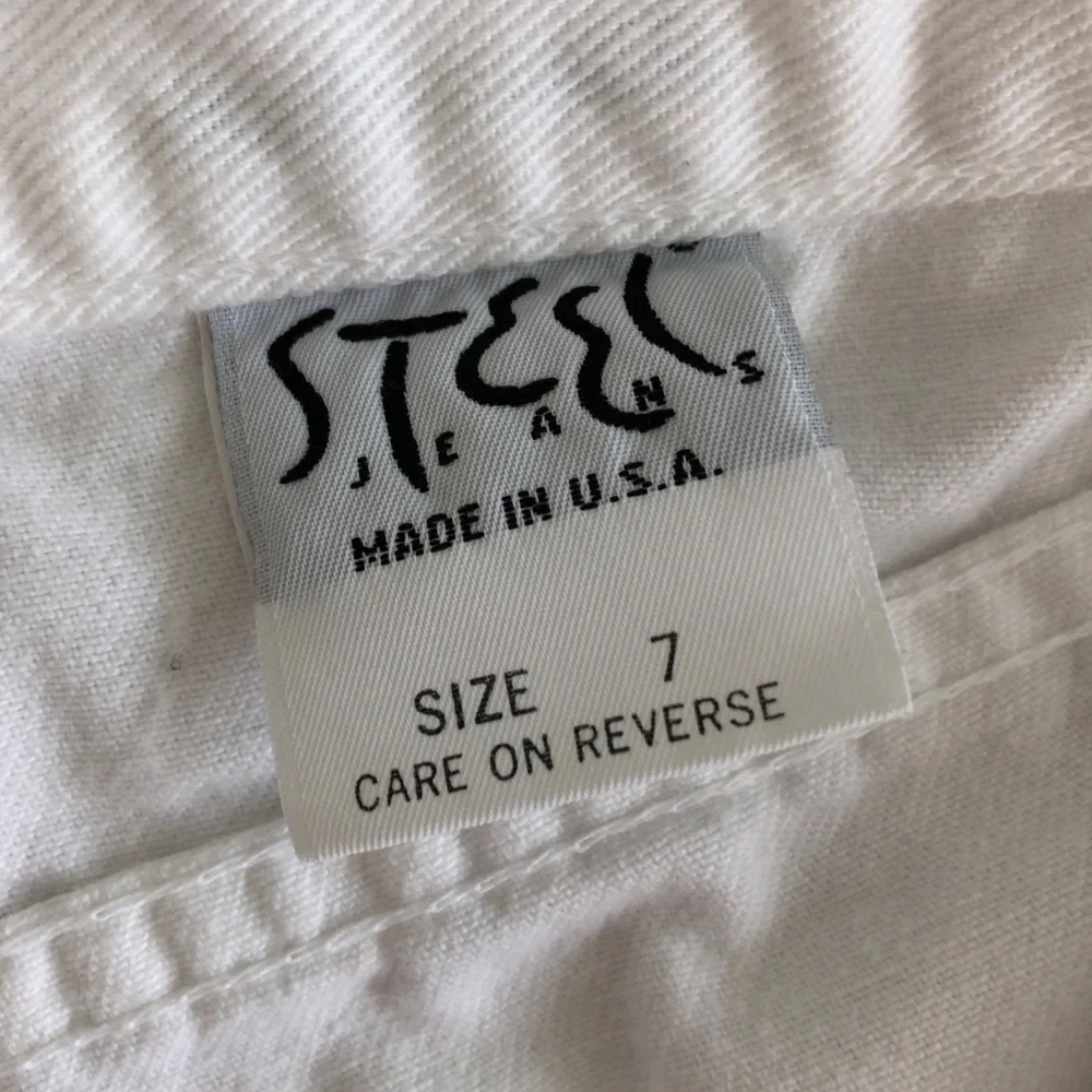 Vintage Steel Jeans White Denim Long Shorts Waist 26 (See Description re Size)